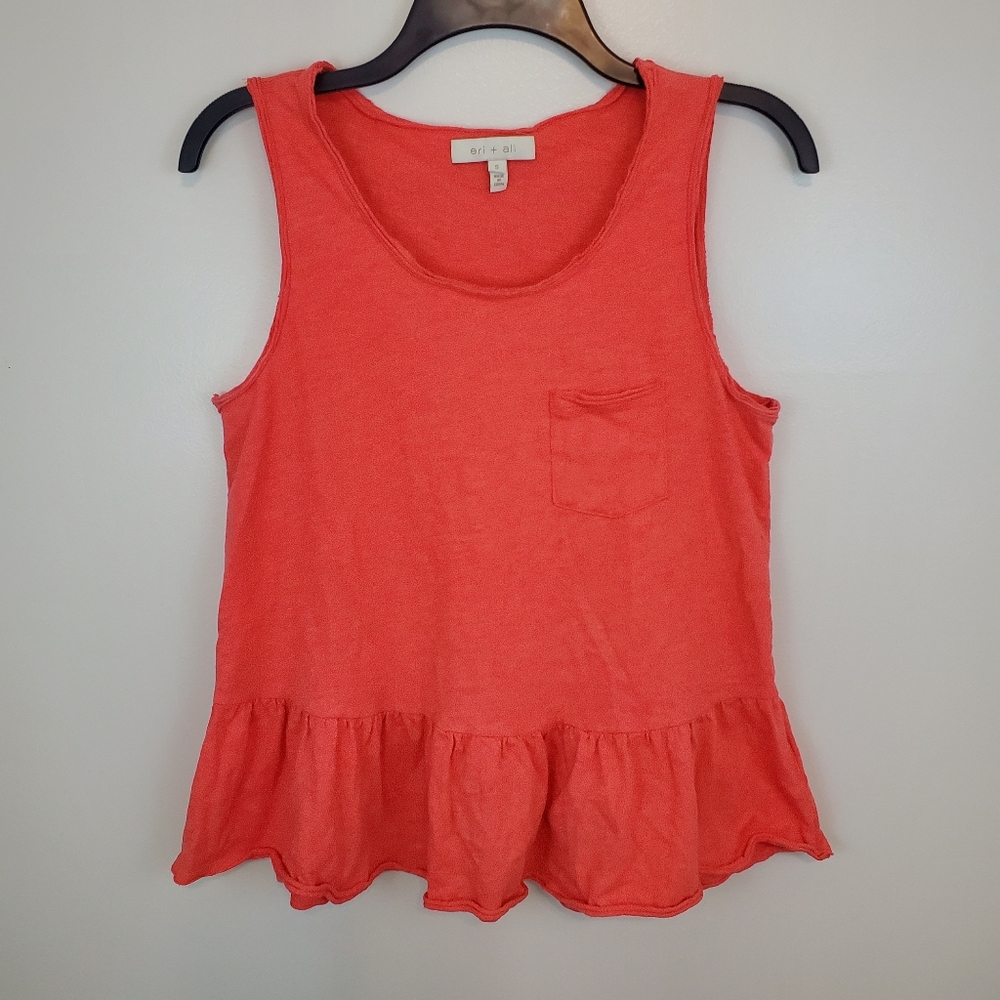 Women's Coral Tank Top with Ruffle Hem